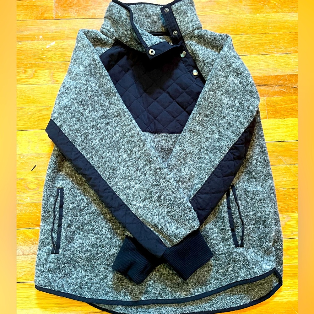 Abercrombie & Fitch Fleece Quilted Quarter Zip Jacket